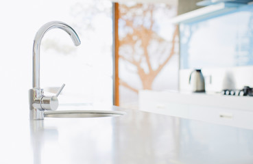 Modern white kitchen clean interior design
