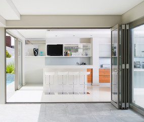 Modern white kitchen clean interior design