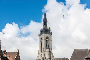 Fototapeta na wymiar The belfry (French: beffroi) of Tournai, Belgium