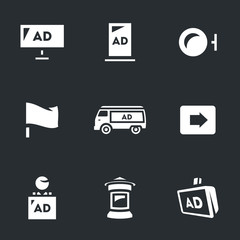 Vector Set of Advertising Icons. Carriers and forms.