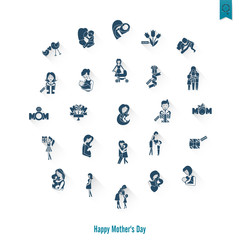 Fototapeta premium Happy Mothers Day Icons