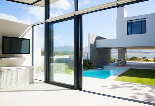 beautiful house, modern style wall villa