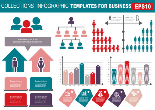 ollection of infographic people  elements for business.Vector il