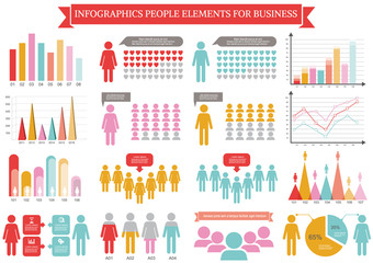 ollection of infographic people  elements for business.Vector il