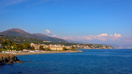 Aerial view of the Ligurian,view from Varazze.