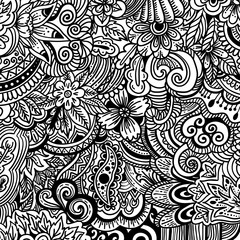 Ornamental ethnic pattern. Floral background can be used for wallpaper, patterns fills, textile, fabric, wrapping, surface textures, coloring book adults and kids.