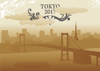 tokyo skyline illustration