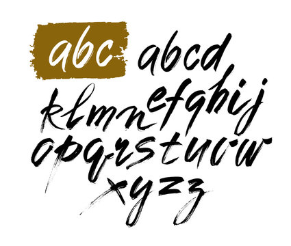Vector Acrylic Brush Style Hand Drawn Alphabet Font