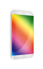 3D render of a colored smartphone with rounded corners