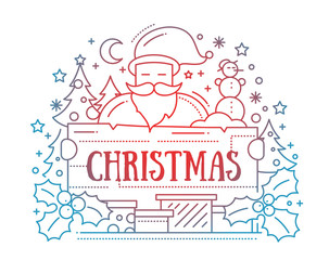 Merry Christmas - line design card