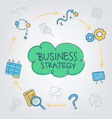 Colorful scheme of business strategy