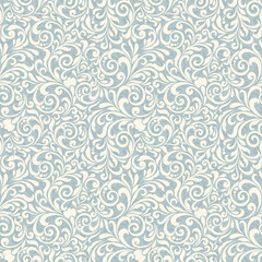 Seamless background of blue color in the style of baroque - 123308440