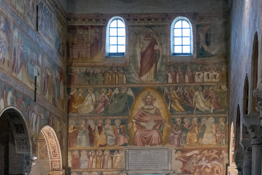 Pomposa church abbey dome interior view