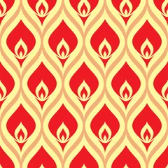 Printed kitchen splashbacks Red abstract seamless ornament pattern