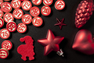 christmas bingo numbers flat style