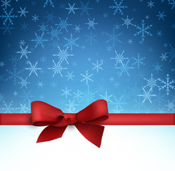 Winter background with red bow.