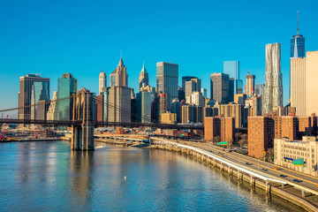 Fototapeta na wymiar Skyline of downtown New York, Manhattan, New York City