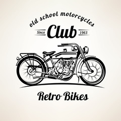 retro motorbike emblems and labels template, vintage motorcycle