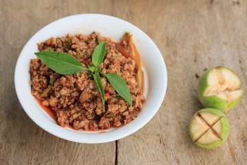 spicy minced pork