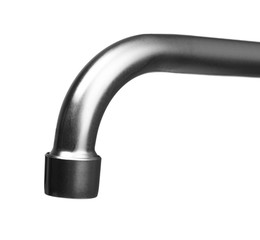 Metal tap isolated on white, closeup
