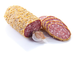  salami isolated on white background