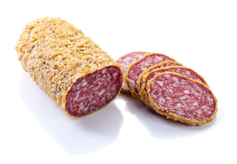  salami isolated on white background