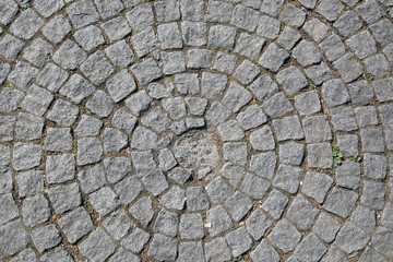 texture of the pavement and pavers