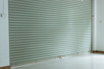 Aluminium steel metal roller shutter door in warehouse building