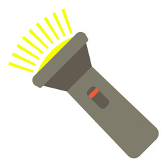 Flashlight icon. Flat illustration of flashlight vector icon for web.