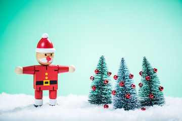 Vintage Santa and Christmas trees