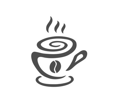 Fototapeta Cup of coffee sign for restaurant, cafe menu, shop