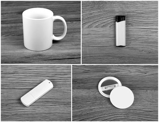 Set of white elements for corporate identity design