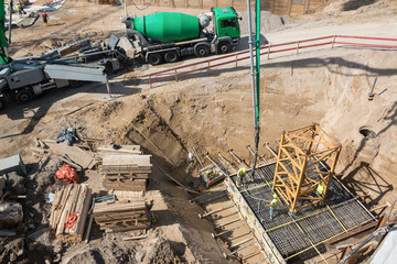 Fototapeta premium Baugrube Fundament