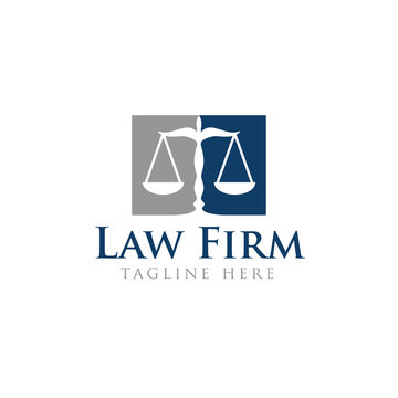 Law legal logo design vector