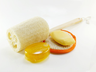 bath puff and loofah spa kit