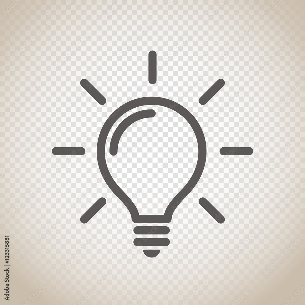 Aufkleber light bulb vector icon on transparent background