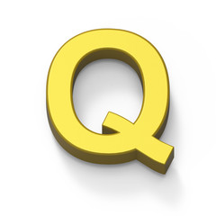 Matte gold font Q