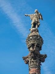 Fototapeta na wymiar Christopher Columbus Statue in Barcelona, Spain.