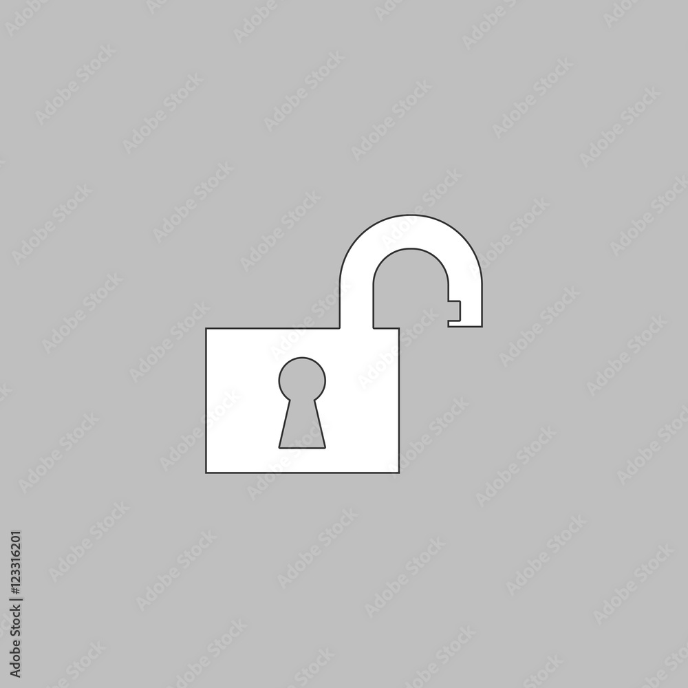 Poster open padlock computer symbol