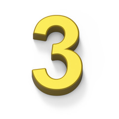 Matte gold number 3
