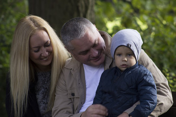 Happy family have a fun in the park