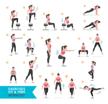 Woman workout fitness, aerobic and exercises.
