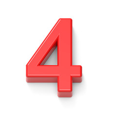 Fototapeta premium light red number 4