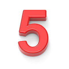 light red number 5