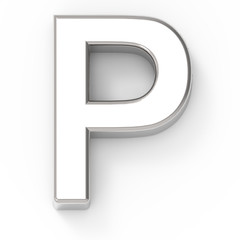 silver letter P