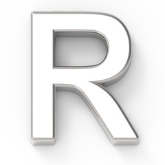 silver letter R