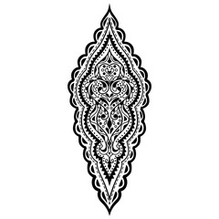 Vector oriental pattern. Black and white ornament.