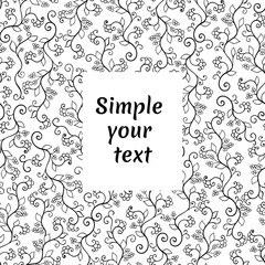 Obraz premium Vintage vector background. Monochrome floral wallpaper.