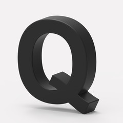 right black letter Q