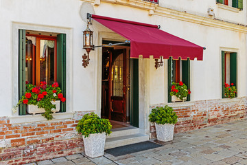 grand entrance in a typical hotel in Venice Italy